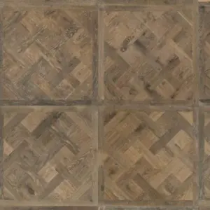 Premium Tafelparkett europäische Eiche, geräuchert, geölt, gekälkt, gebürstet, 19 x 980 x 980 mm (0,96 m² / Paket)