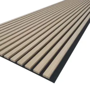 Akustikpaneele, schallabsorbierend, Bambus roh, auf schwarzem Filz, 18 x 605 mm in der Länge 2,7 m