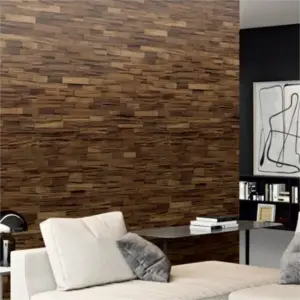 Wandverkleidung / Wandpaneele, Echtholz 3D, Bangkirai coffee, 500 mm (L) x 200 mm (B) x 18 mm (S), FSC 100%, TSUD-COC-001718-ZZ (0,5 m² / Paket)