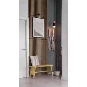 Akustikpaneele, schallabsorbierend, Eiche rustikal, 2400 x 305 x 10,3 mm, Echtholzfurnier, FSC 100%, TSUD-COC-001718-ZZ (1,488 m² / Paket)