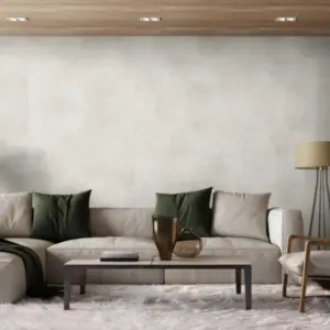 XXL Wandfliese SPC-Vinyl, Betonoptik ‑ Grau, Matt, wasserfeste Wandverkleidung für Küche und Bad, Wandpaneel mit Click-Verbindung, 1200 mm x 600 mm x 3,7 mm, (2,16 m² / Paket)