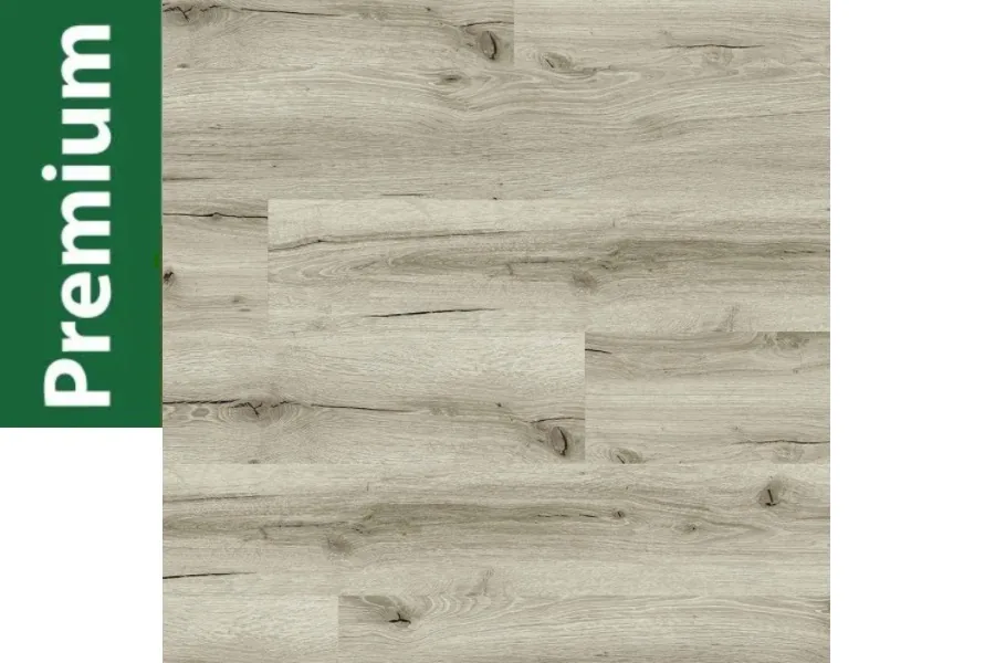 Premium 3D, 4,5 mm Klick Vinyl (SPC) mit integrierter Trittschalldämmung, Eiche grau, 1218 x 181 mm, 0,3 mm Nutzschicht (2,20 m² / Paket)