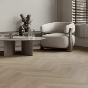 Premium 3D, 7 mm Fischgrät Klick Vinyl (SPC) mit antibakterieller Trittschalldämmung, Eiche grau, 592 x 148 mm, 0,55 mm Nutzschicht, (1,40 m² / Paket)