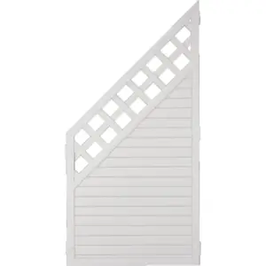 Sichtschutzzaun Kunststoff Gitter weiß 90 x 180/90 cm (Serie Juist)