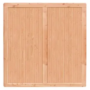 Premium Douglasie Sichtschutzzaun Holz, 178,5 cm (B) x 178,5 cm (H), Senkrechtfüllung mit Mittelsträbe - natur