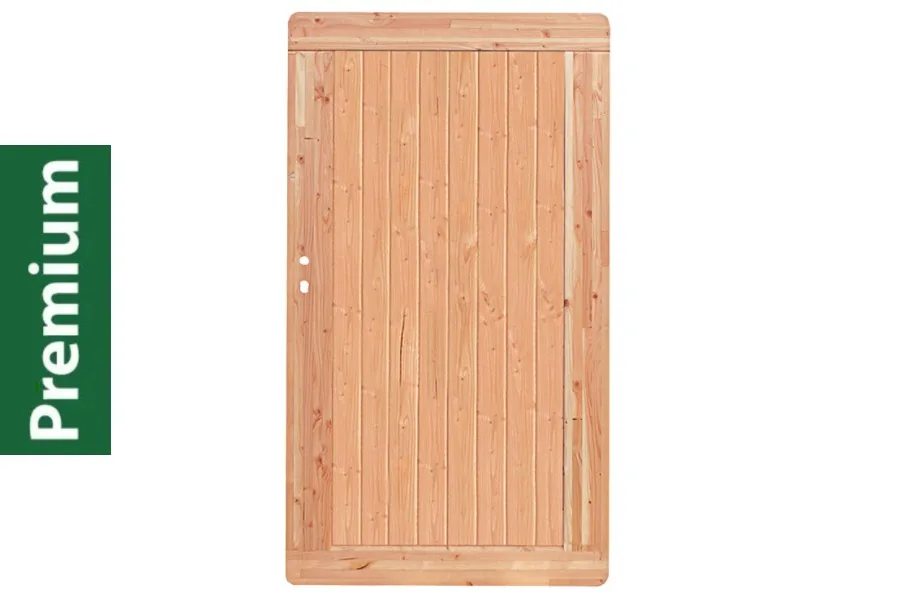Premium Douglasie Gartentür, Sichtschutzzaun Holz, 100 cm (B) x 178,5 cm (H), Senkrechtfüllung - natur