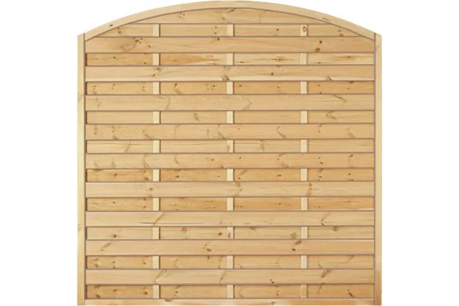 Sichtschutzzaun Holz Bogen Kiefer/Fichte 180 x 180/160 cm (Serie Baltrum)