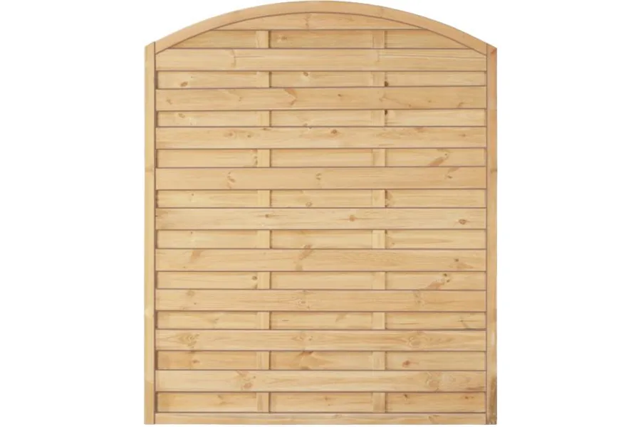 Sichtschutzzaun Holz Bogen Kiefer/Fichte 150 x 180/160 cm (Serie Baltrum)