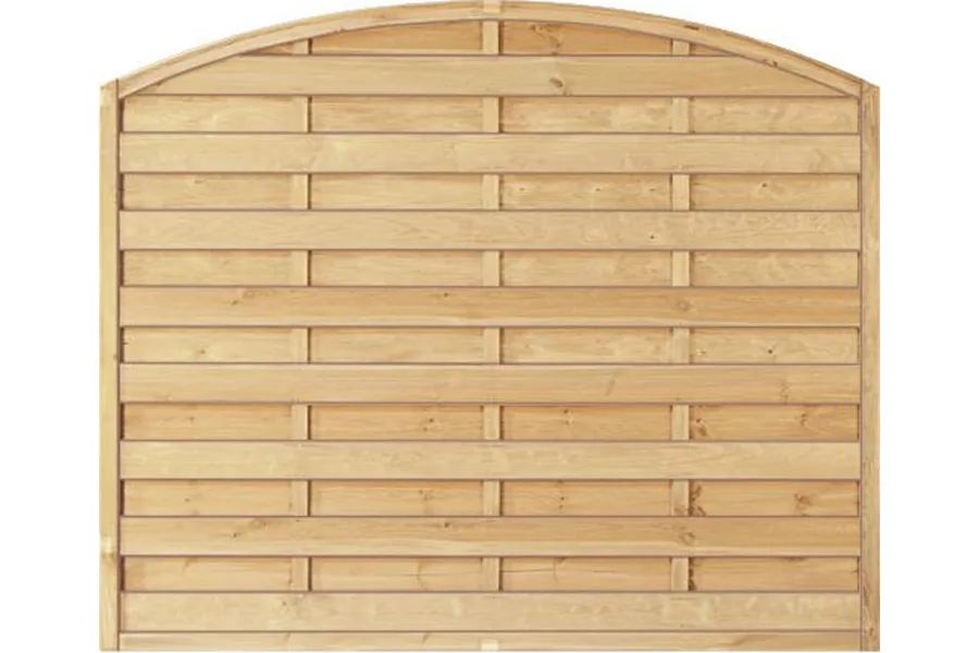 Sichtschutzzaun Holz Bogen Kiefer/Fichte 180 x 150/130 cm (Serie Baltrum)