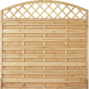 Sichtschutzzaun Holz Bogen mit Gitter Kiefer/Fichte 180 x 180/160 cm (Serie Baltrum)
