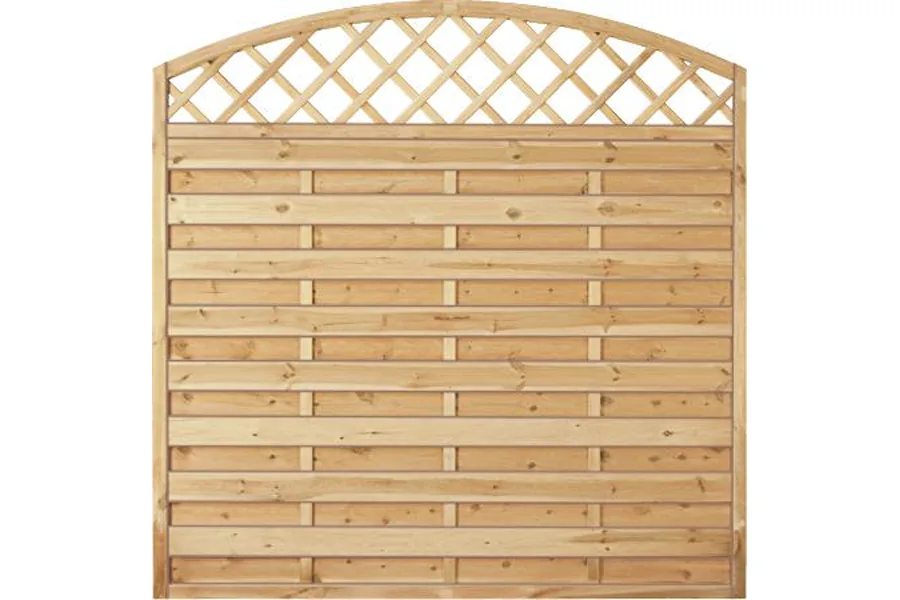 Sichtschutzzaun Holz Bogen mit Gitter Kiefer/Fichte 180 x 180/160 cm (Serie Baltrum)