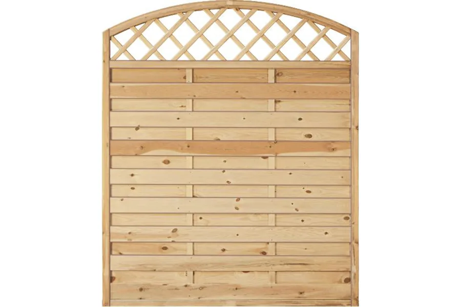 Sichtschutzzaun Holz Bogen mit Gitter Kiefer/Fichte 150 x 180/160 cm (Serie Baltrum)