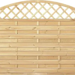 Sichtschutzzaun Holz Bogen mit Gitter Kiefer/Fichte 180 x 150/130 cm (Serie Baltrum)