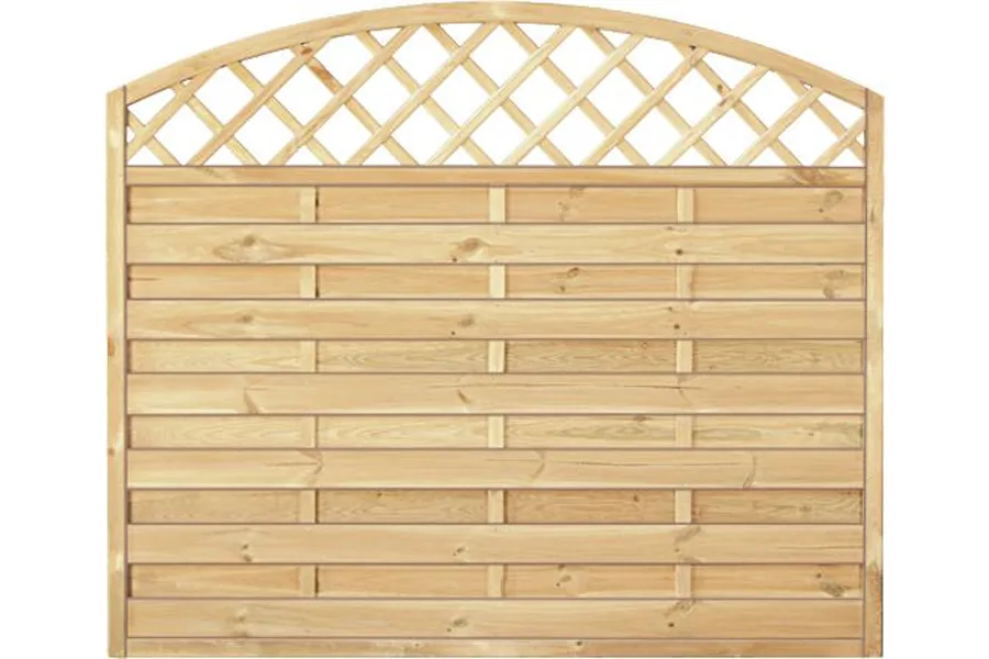 Sichtschutzzaun Holz Bogen mit Gitter Kiefer/Fichte 180 x 150/130 cm (Serie Baltrum)