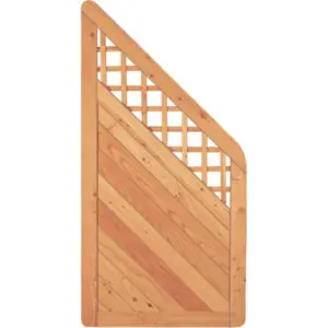 Sichtschutzzaun Holz Lärche Gitter 90 x 180/90 cm (Serie Pöhl)