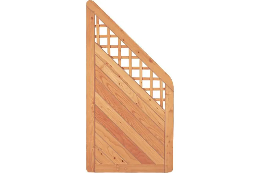 Sichtschutzzaun Holz Lärche Gitter 90 x 180/90 cm (Serie Pöhl)