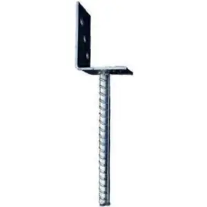 Universal L-Pfostenträger für BSH / KVH, mit Riffelstahldolle, feuerverzinkt, für Pfosten 9 x 9 cm