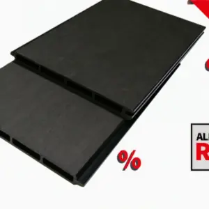 *Abverkauf* XXL Einzelelement WPC Zaun / Sichtschutz / Steckzaun, 20 x 200 x 1000 mm, beidseitig glatt gebürstet, Modulares Zaunsystem in anthrazit (Serie WoodoNorderney)