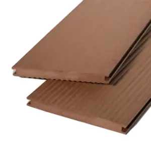 WPC Massivdiele WoodoKosXXL 20 x 200 mm, 4 m lang, rehbraun geriffelt / glatt, beidseitig begehbar