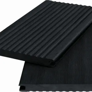 WPC Massivdiele WoodoKosXXL 20 x 200 mm, 4 m lang, anthrazit geriffelt / glatt, beidseitig begehbar