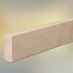 Sockelleisten Ahorn für Parkett und Massivholzdielen, 40 x 16 mm, Oberkante gerade, klar lackiert, fallende Längen 100 - 290 cm
