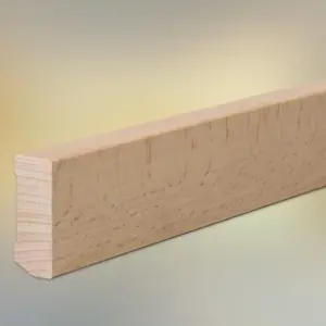 Sockelleisten Buche für Parkett und Massivholzdielen, 40 x 16 mm, Oberkante gerade, klar lackiert, fallende Längen 100 - 290 cm