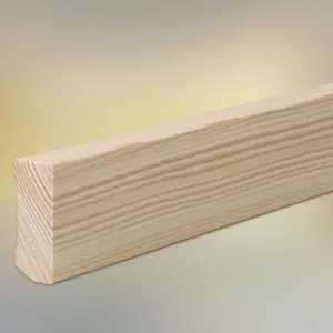 Sockelleisten Kiefer für Parkett und Massivholzdielen, 40 x 16 mm, Oberkante gerade, klar lackiert, fallende Längen 100 - 290 cm