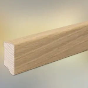 Sockelleiste Eiche furniert für Parkett und Massivholzdielen, 40 x 16 mm, klar lackiert, 240 cm