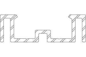 Twinson Alu-Trägerprofil, 50 (B) x 16 (H) mm in 6 m (nur bei vollflächiger Auflage)