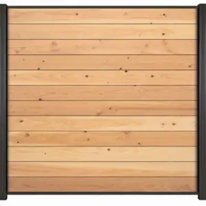 Zaun / Sichtschutz / Steckzaun, 20 (S) x 1800 (H) x 1800 (B) mm, incl. Anfangs- und Abschlussleiste Modulares Zaunsystem in Douglasie Naturell (ohnen Pfosten)