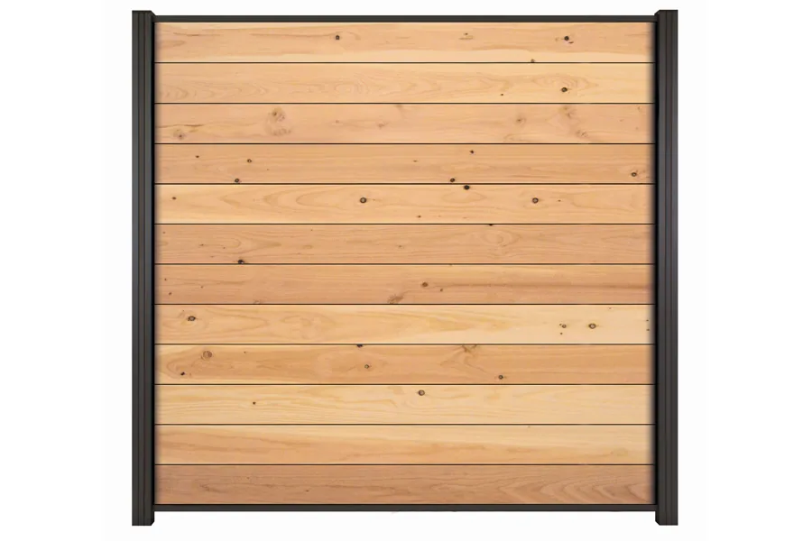 Zaun / Sichtschutz / Steckzaun, 20 (S) x 1800 (H) x 1800 (B) mm, incl. Anfangs- und Abschlussleiste Modulares Zaunsystem in Douglasie Naturell (ohnen Pfosten)