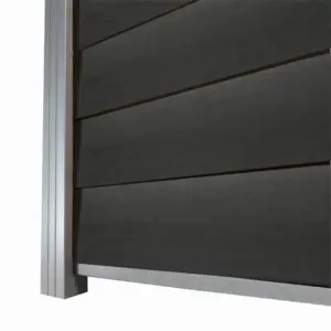 WPC Zaun / Sichtschutz / Steckzaun, 20 (S) x 1740 (H) x 1800 (B) mm, incl. Anfangs- und Abschlussleiste Modulares Zaunsystem in Keilspund Anthrazit (ohne Pfosten)