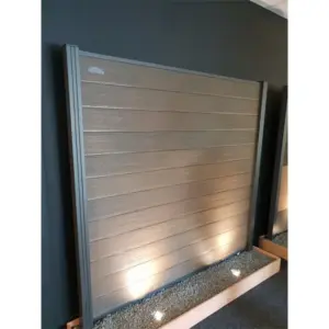 WPC Zaun / Sichtschutz / Steckzaun, 20 (S) x 1800 (H) x 1800 (B) mm, incl. Anfangs- und Abschlussleiste Modulares Zaunsystem in Coex IPE (ohne Pfosten)