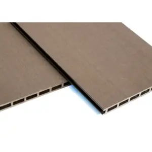 WPC Hohlkammerdiele, Balkondiele, 20 (Stärke) x 250 mm (Breite), stabiles 7-Kammer-System, beidseitig gebürstet / einseitig genutet, dunkelbraun, in der Länge von 1,80 m