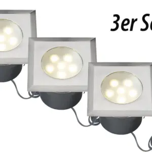 Komplettset Einbauleuchte XENIA - 3er Set = 3x Xenia + Hauptkabel 10 m +Trafo