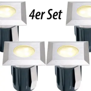 Komplettset Einbauleuchte ZANIA - 4er Set = 4 x Zania + Kabel 10 m + Trafo