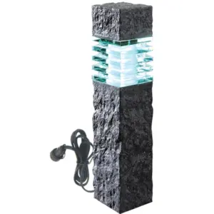 Wege-/Ambiente-Leuchte RANA, Granitoptik schwarz, 405 (H) x 105 (B) x 105 (T) mm, 3 Watt