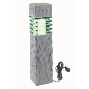 Wege-/Ambiente-Leuchte WEGA, Granitoptik hellgrau, 405 (H) x 105 (B) x 105 (T) mm, 3 Watt