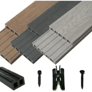 Komplettset WoodoMykonos 25 x 145 mm, braun, 2,4 m, Fläche: 5 m²