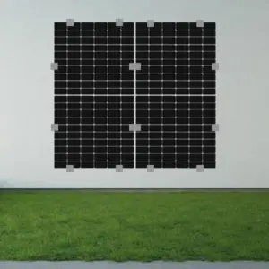 Komplettset Solarpanel für Fassade, Solarfassade bestehend aus 2 Modulen 760 Watt, Bifazial komplett inkl. Befestigung aus Edelstahl V4A für Hauswand