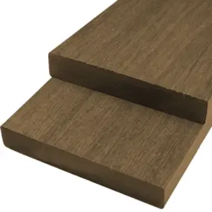 WPC Fassadenholz Glattkantbrett Abschlussprofil massiv, 23 mm (S) x 138 mm (B), Länge: 2,9 m, CEDAR, einseitig strukturiert / einseitig gebürstet glatt
