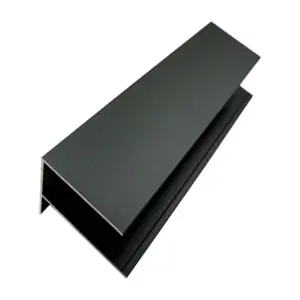 Alu F-Profil, Aluminium, farbbeschichtet, 6,5 cm (B) x 85 mm (H) x 3 m (L), (passend für Serie WE30 / WE56) - Farbe dunkelgrau