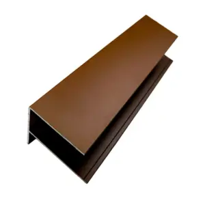 Alu F-Profil, Aluminium, farbbeschichtet, 6,5 cm (B) x 85 mm (H) x 3,0 m (L), (passend für Serie WE30 / WE56) - Farbe TEAK