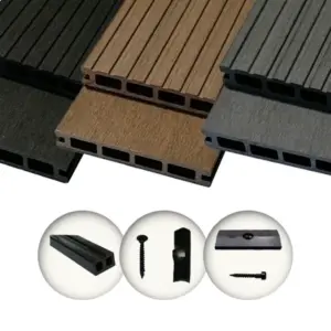 WPC Komplettset WoodoRhodos 2,4 m-anthrazit-5 m²
