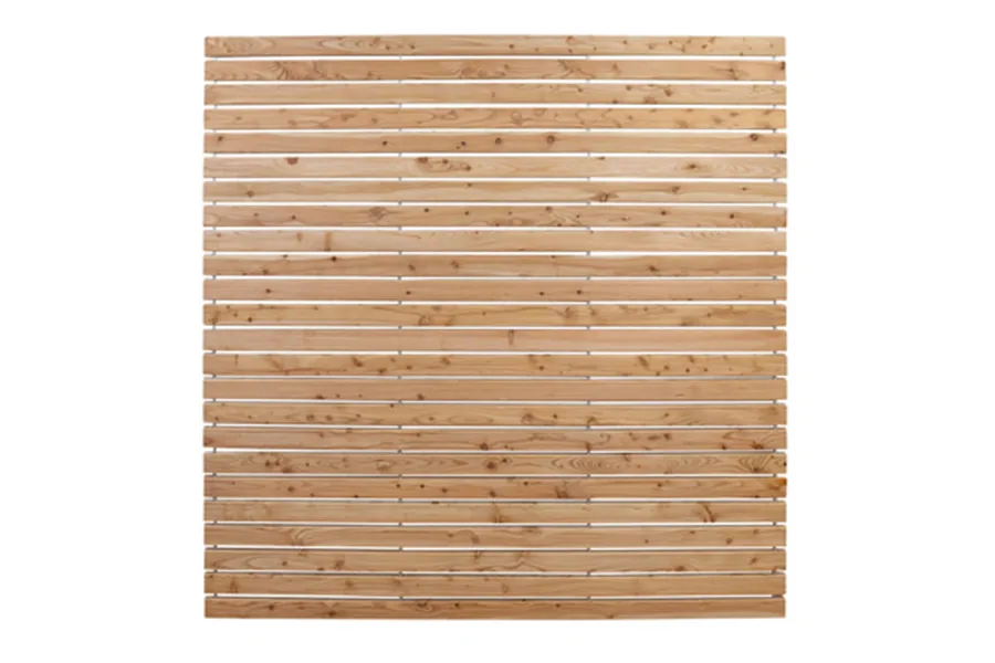 Rhombus Sichtschutz Lärche / Lärchenzaun, 176,4 (B) x 180 cm (H) x 19 mm (S), Rhombus Leisten ca. 18 x 68 mm, gehobelt und unbehandelt, im Karton verpackt, für Verbau mit Alu Pfosten