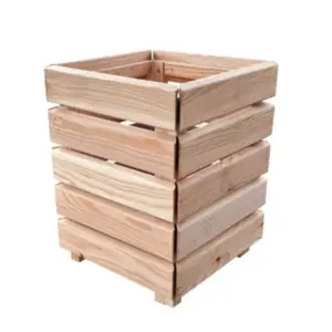 Rhombus Pflanzkasten aus Lärche Rhombusleisten, 31 cm (L) x 31 cm (B) x 40 cm (H) inkl. Pflanzeinsatz aus Kunststoff (anthrazit)