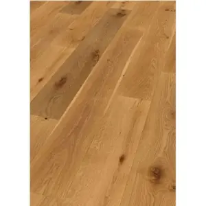 Premium Parkett Eiche Landhausdiele XXL, 15 x 240 x 2200 mm, 4 mm Nutzschicht, gebürstet, 2 x natur geölt, endbehandelt, (3,16 m² pro Paket)