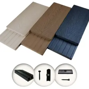 WPC Komplettset Massiv WoodoMalta 18 x 146 mm-anthrazit-2,4 m-5 m²