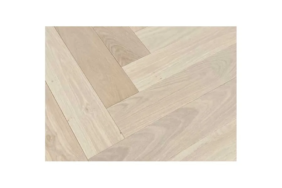 Premium Eiche Parkett, Fischgrät, Select Sortierung, naturbelassen, 14 mm (S) x 125 mm (B) x 600 mm (L) Nut- und Feder Verbindung (1,2 m² / Paket)