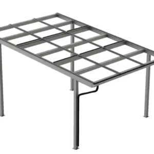 Bausatz Carport Singular, Aluminium ohne Solarmodule für 1 PKW, Caportmaße: 3571 mm (B) x 3040 mm (H) x 5268 mm (T) für bis zu 9 Module (Maße 1134 mm x 1722 mm x 30 mm)